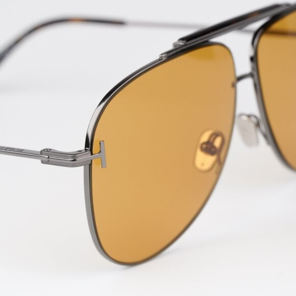 NEW Tom Ford FT1018/S 08E BRADY Anthracite Silver Brown Pilot Unisex Sunglasses - Picture 6 of 11